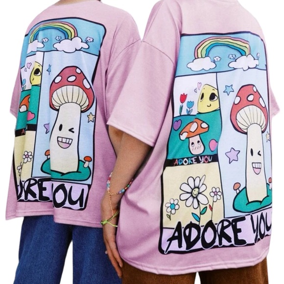 Adore You x Mental Health Graphic oversized t-shirt size NWT - Picture 5 of 6